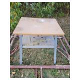 Scaffolding pieces, 77x58, wheels, poles, rusted,