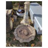 Concrete bird bath, pedestal 27H, basin 22 inch