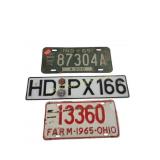 Indiana 1965 license plate. Foreign license