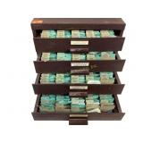 Watchmakers 4 Drawer Metal Cabinet with Crystals