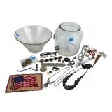 Metal toy soldier, missing arm, 4H pins, costume