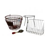 [2] egg baskets, square metal basket,