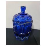 Cobalt Blue Glass Canister with Moon and Stars