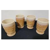 Set of Four Greentown Slag Glass Tumblers in