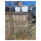 Folding bakers rack 60Hx29Wx16D, rusted