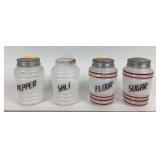 Milk glass  salt and pepper shakers .