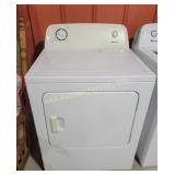 Amana dryer, model ALE643RBW, in white finish.