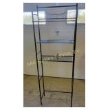 Black metal storage rack with three wire s