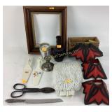 Ruby red Avon decanter. Silver plated candle