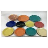 Fiesta plates (2), salad plates (8),  bowl (1),
