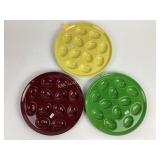Fiesta egg plates, qty 3, various colors,
