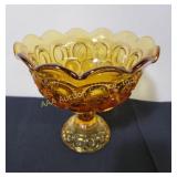 Amber Glass Moon and Stars Compote