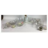 Raised rose milk glass jar, painted swan