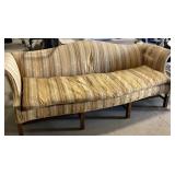 sofa with elegant striped upholstery and a