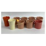 Fiesta coffee cups (7) and tumblers (2), various