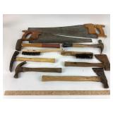 Handtools, saws, wire brushes, hammers, level,
