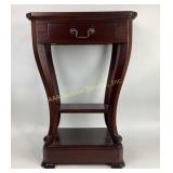 Wood Side Table with Drawer & Base