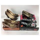 Joan & David sequined floral stacked heels 8, Van