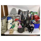 Steel toe rubber boots, snow globes, Gourmia air