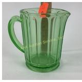 Uranium glass ribbed pitcher