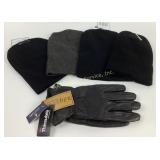 Knit hats winter glove sets. Stafford leather