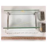 Glass spring letter holders. Glass and acrylic