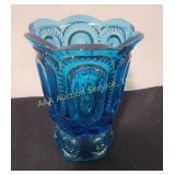 This stunning blue glass vase in the "Moon and