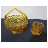 Amber Moon and Stars Basket with Matching Goblet