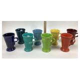 [8] Fiestaware Cinnabar pedestal mugs