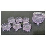 Beaded cauldron,  Lavender Glass Mini Salt
