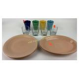 [2] Homer Laughlin peach serving platters, [2]