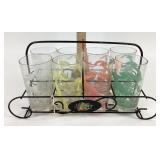 Set of 8 Libby glass tumblers with stand