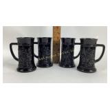 [4] Black Indiana Tiara Tavern scene Glass steins