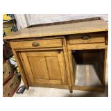 Solid wooden utility cabinet with one large and
