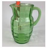 Uranium glass water pitcher