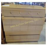 wooden dresser with a unique design featuring