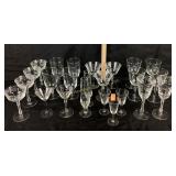Etched stemmed drink ware