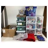 Crafters, ribbons, fabrics, crimper, brushes,