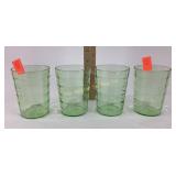 [4] Uranium glass juice tumblers