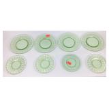 [4] Uranium glass saucers, [4] Uranium glass