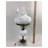 Milk, glass Hurricane lamp, electric