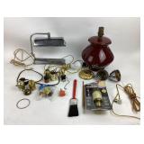 Art pottery lamp. Parts, wire and fixtures.