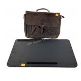 Leather Sachel Brown, Black Tabletop Desk