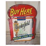 Double sided Chesterfield Cigarette metal sign,