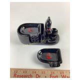 Ashtray, black cat holder with 4 ashtrays with