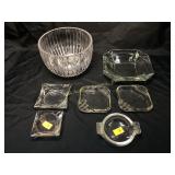 MCM clear glass ashtrays