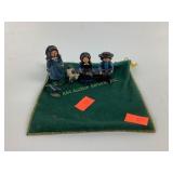 Sitting Cast Iron Amish Figurines with bench and