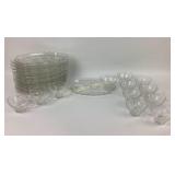 Glass Luncheon Set with Grapes & Leaves, Set for