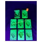 Uranium glass playing cards two sets