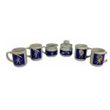 Mortonï¿½s salt girl cups, sugar and creamer set.